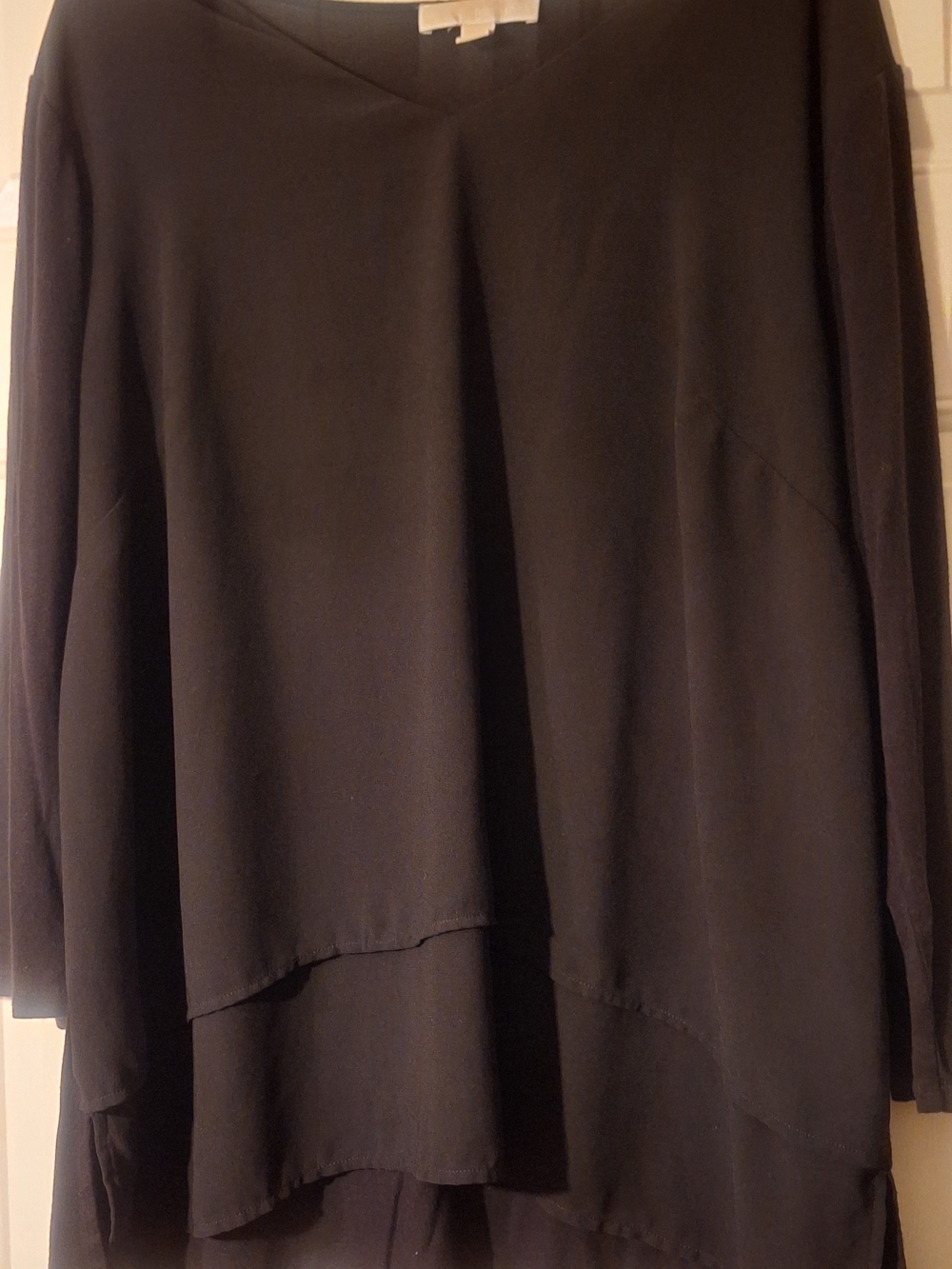 Michael Kors Black Top with Layered Design.